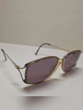 Authentic Vintage Christian Dior 2913 Gold Chain Link Sunglasses Purple Tint